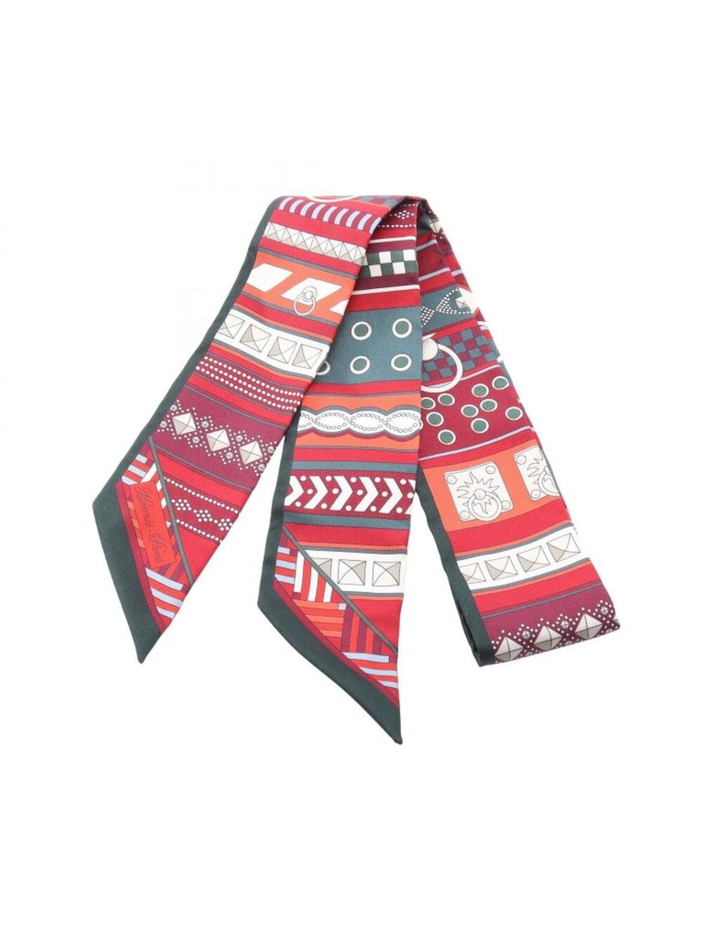 Hermes Scarf Twilly Colliers de Chiens Ribbon Silk